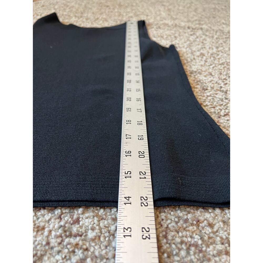 Women's Dress Barn Size Small Black Sleeveless Sweater, Shell, Top, Scoop Neck - Picture 4 of 5